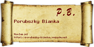 Porubszky Bianka névjegykártya